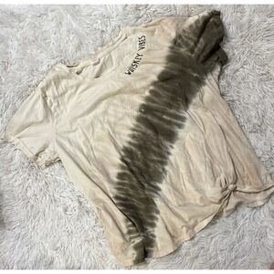 2X XXLarge Electric Pink Whiskey Vibes Tie Dye Cuff Sleeves Knot Embroider Boho